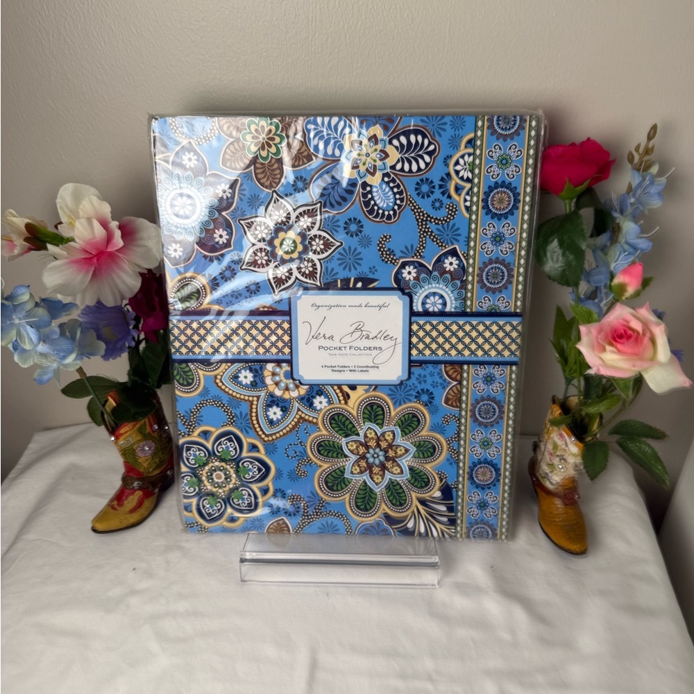 NWT Vera Bradley Bali Blue Pocket Folders Retired Rare